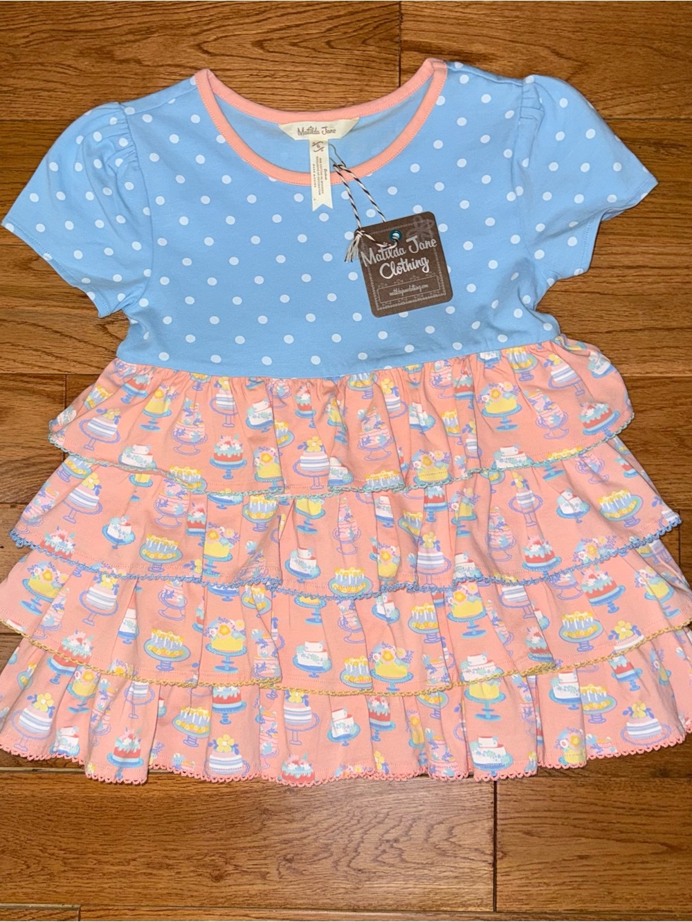 Matilda Jane Sweet Treats Tiered Ruffle Dress NWT Girls Size 6